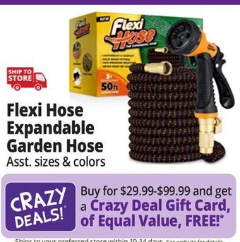 Ocean State Job Lot Flexi hose expandable garden hose offer