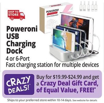 Ocean State Job Lot Poweroni usb charging dock offer