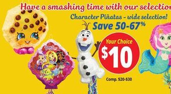 Ocean State Job Lot Character pinatas - wide selection! offer