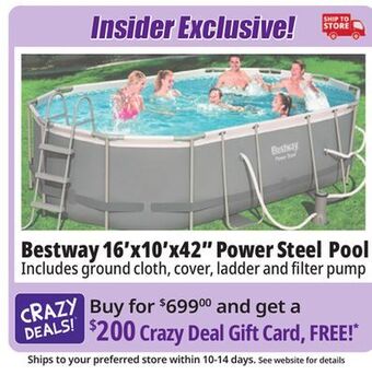 Ocean State Job Lot Bestway 16' above ground power steel oval pool set offer