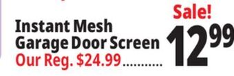 Ocean State Job Lot Instant mesh garage door screen offer