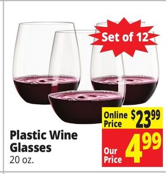Ocean State Job Lot Plastic wine glasses offer