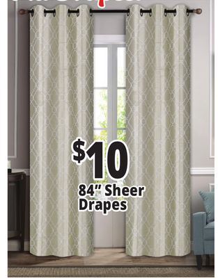 Ocean State Job Lot 84 sheer drapes offer