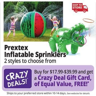 Ocean State Job Lot Prextex inflatable sprinklers offer