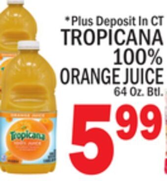 C Town Tropicana 100% orange juice offer