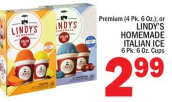 C Town Lindy's homemade italian ice 6 pk. 6 oz. cups offer