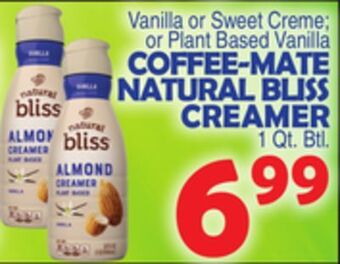 Bravo Supermarkets Coffee-mate natural bliss creamer offer