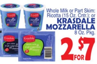 Bravo Supermarkets Krasdale mozzarella 8 oz. pkg. offer