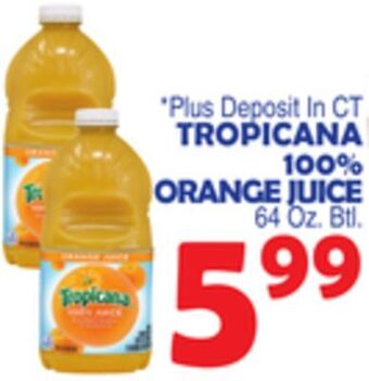 Bravo Supermarkets Tropicana 100% orange juice offer