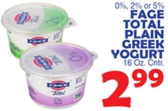 Bravo Supermarkets Fage total plain greek yogurt offer