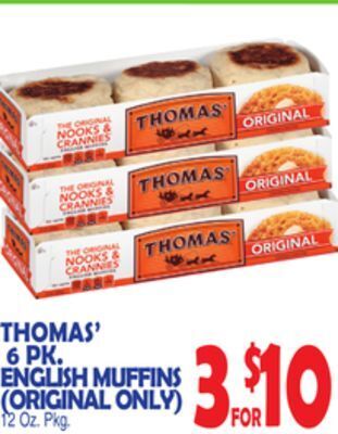 Bravo Supermarkets Thomas' 6 pk. english muffins offer