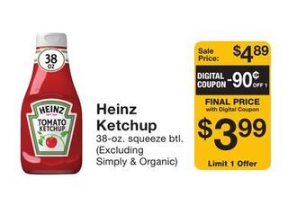 Fairway Store Market Heinz ketchup offer