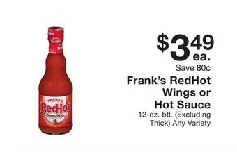 Fairway Store Market Frank's redhot wings or hot sauce offer
