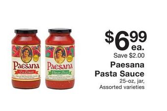 Fairway Store Market Pasta sauce offer