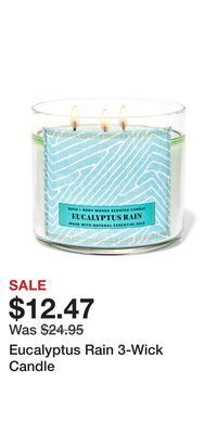 Bath & Body Works Eucalyptus rain 3-wick candle offer