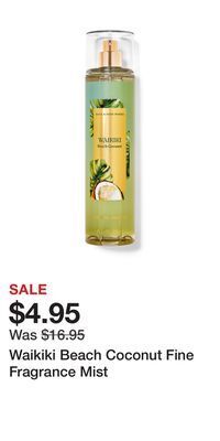 Bath & Body Works Waikiki beach coconut fine fragrance mist offer