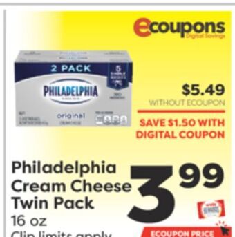 Weis Markets Philadelphia cream cheese twin pack offer