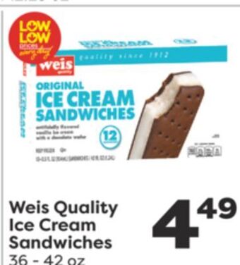 Weis Markets Weis quality ice cream sandwiches offer