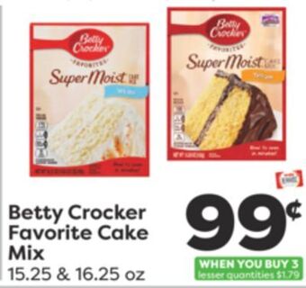 Weis Markets Betty crocker favorite cake mix offer