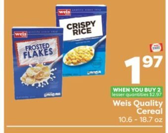 Weis Markets Weis quality cereal offer