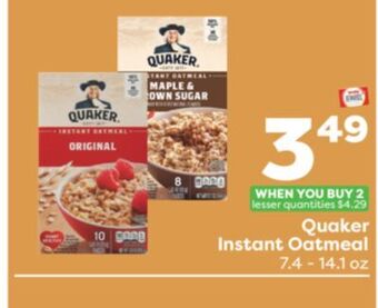 Weis Markets Quaker instant oatmeal offer