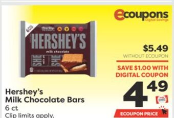 Weis Markets Hershey's milk chocolate bars offer