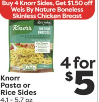 Weis Markets Knorr pasta or rice sides offer