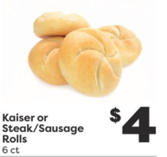 Weis Markets Kaiser or steak/sausage rolls offer