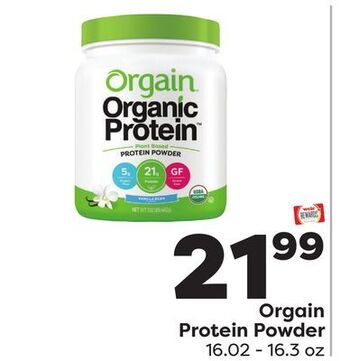 Weis Markets Orgain protein powder offer