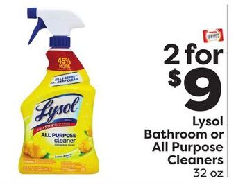 Weis Markets Lysol bathroom or all purpose cleaners offer