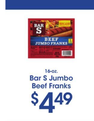 Price Rite Bar s jumbo beef franks offer