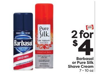 Weis Markets Barbasol or pure silk shave cream offer