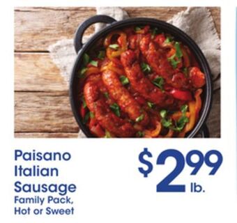 Price Rite Paisano italian sausage offer