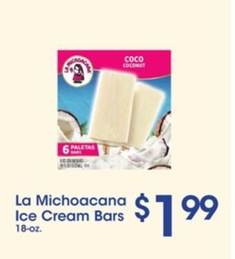 Price Rite La michoacana ice cream bars offer