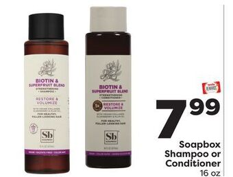 Weis Markets Soapbox shampoo or conditioner offer