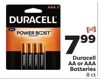 Weis Markets Duracell aa or aaa batteries offer