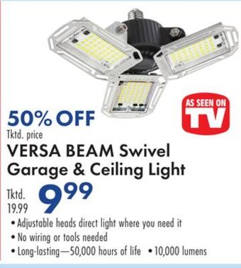 Boscov's Versa beam swivel garage & ceiling light offer