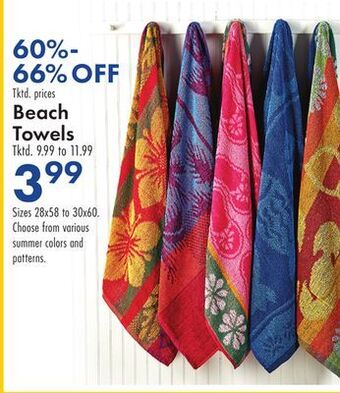 Boscov's Beach towels offer