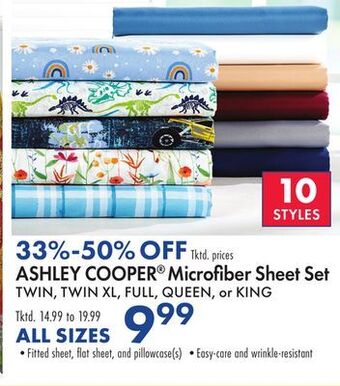 Boscov's Ashley cooper® microfi ber sheet set offer