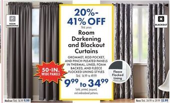 Boscov's Room darkening and blackout curtains offer