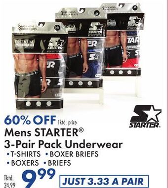 Boscov's Mens starter® 3-pair pack underwear offer