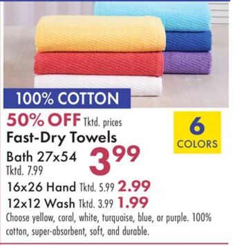 Boscov's Fast-dry towels bath offer