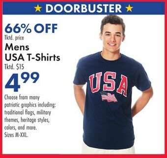 Boscov's Mens usa t-shirts offer