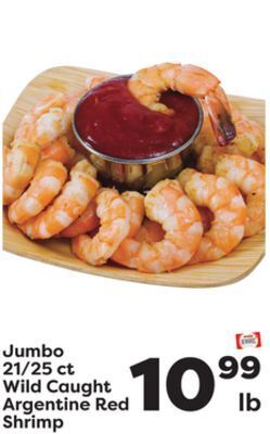 Weis Markets Jumbo 21/25 ct wild caught argentine red shrimp offer