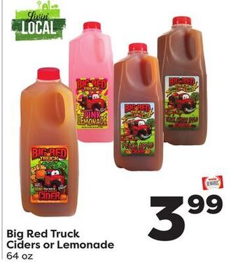 Weis Markets Big red truck ciders or lemonade offer