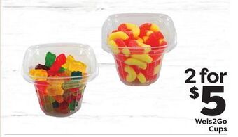 Weis Markets Weis2go cups offer