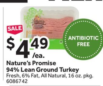 Stop&Shop Nature's promise 94% lean ground turkey offer