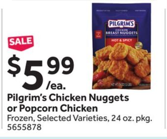 Stop&Shop Pilgrim's chicken nuggets or popcorn chicken offer