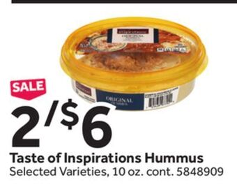 Stop&Shop Taste of inspirations hummus offer