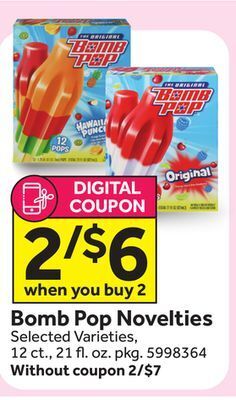 Stop&Shop Bomb pop novelties offer